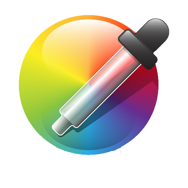 An image of a color-picker icon over a color wheel