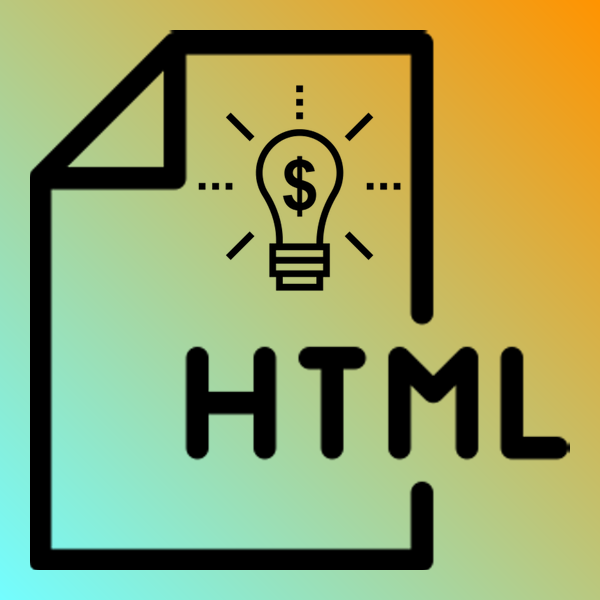 An image of an HTML document icon with a shining lightbulb inside it